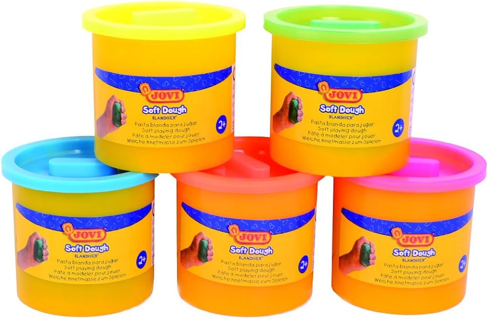 PASTA SOFT DOUGH DE JOVI 5 BOTES DE COLORES NEON